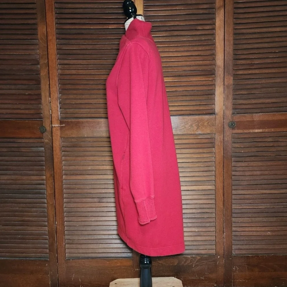 Athleta Cozy Karma Red Mock Neck Oversize Mini Sweatshirt Dress - Picture 4 of 11